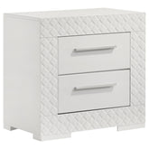 Tampa Furniture Outlet - Coaster - Ives 2-drawer Nightstand Bedside Table White High Gloss - 224942