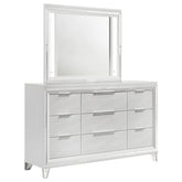 Tampa Furniture Outlet - Coaster - Marmore 9-drawer Dresser and LED Mirror White - 224963M