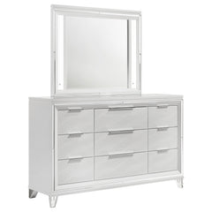 Tampa Furniture Outlet - Coaster - Marmore 9-drawer Dresser and LED Mirror White - 224963M