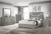 Tampa Furniture Outlet - Coaster - Ives 5-piece Queen Bedroom Set Grey High Gloss - 224971Q-S5