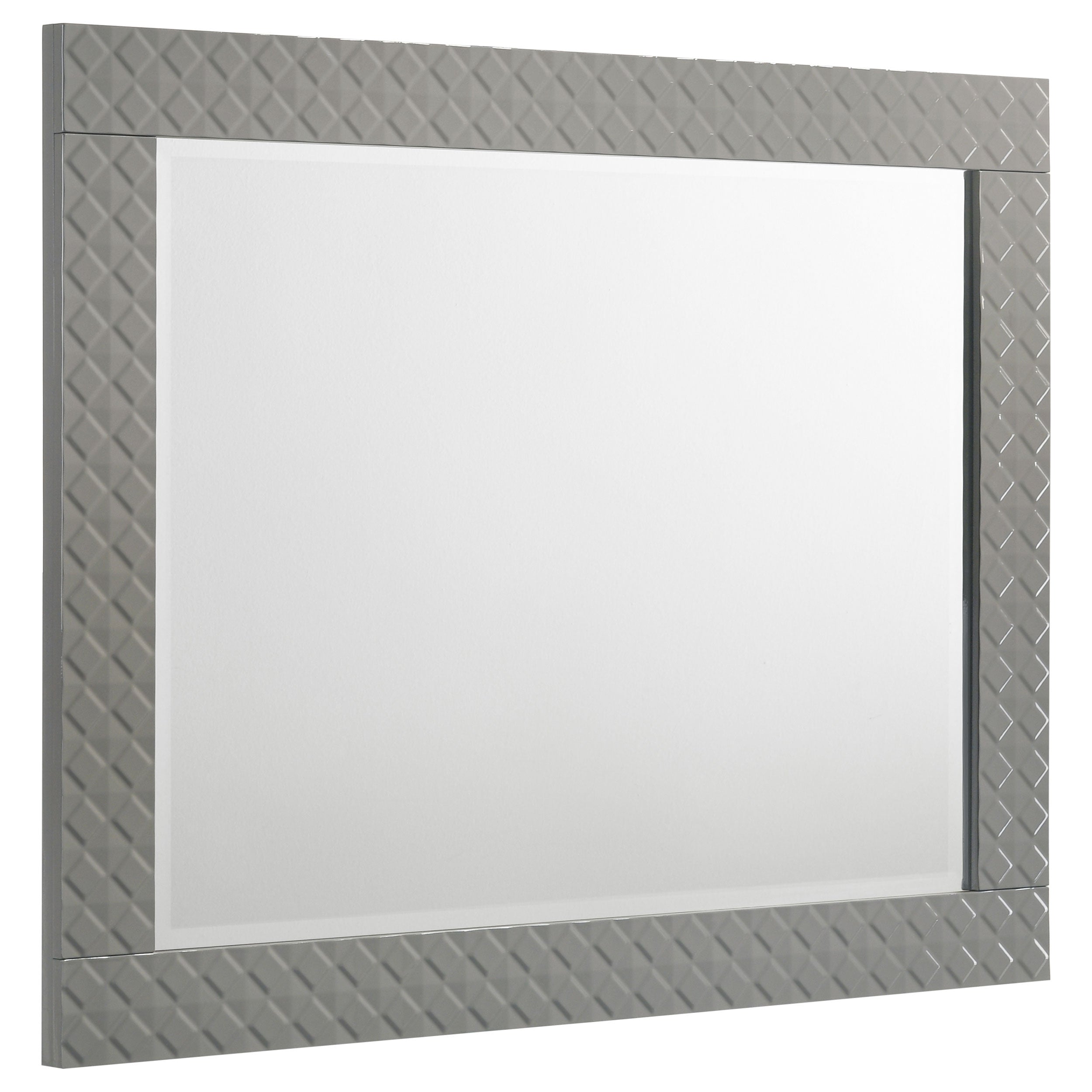 Tampa Furniture Outlet - Coaster - Ives Dresser Mirror Grey High Gloss - 224974