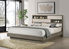 Fenwick California King Bed Bookcase Headboard Grey Oak