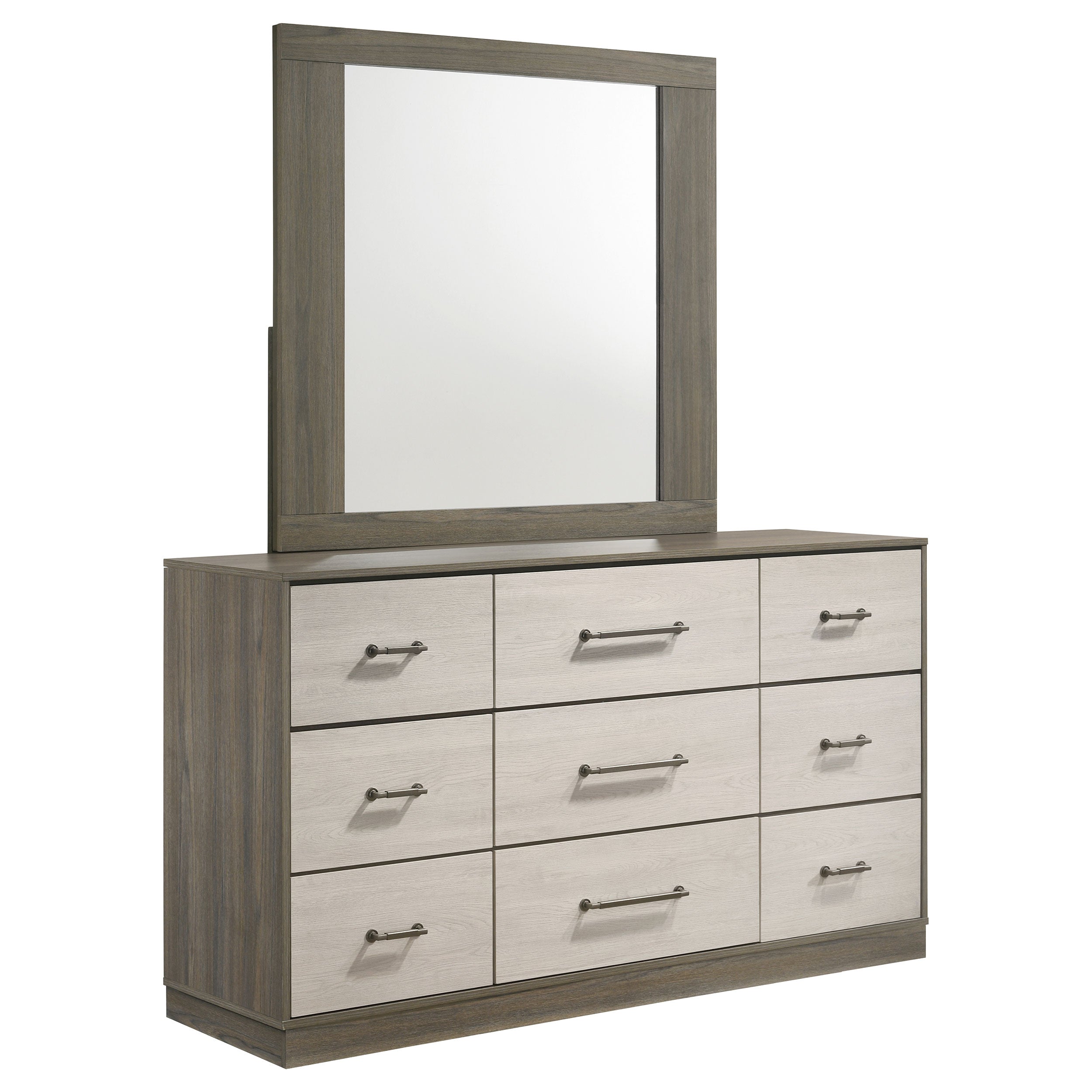 Tampa Furniture Outlet - Coaster - Fenwick 9-drawer Dresser with Mirror Grey Oak - 224983M