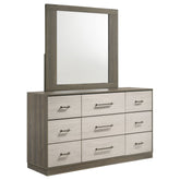Tampa Furniture Outlet - Coaster - Fenwick 9-drawer Dresser with Mirror Grey Oak - 224983M