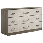 Tampa Furniture Outlet - Coaster - Fenwick 9-drawer Dresser Grey Oak - 224983
