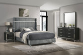 Tampa Furniture Outlet - Coaster - Lucia 4-piece Queen Bedroom Set Grey and Black - 224991Q-S4