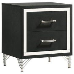 Tampa Furniture Outlet - Coaster - Lucia 2-drawer Nightstand Bedside Table Black - 224992