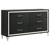 Tampa Furniture Outlet - Coaster - Lucia 6-drawer Dresser Cabinet Black - 224993