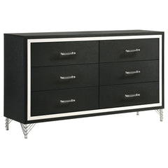 Tampa Furniture Outlet - Coaster - Lucia 6-drawer Dresser Cabinet Black - 224993