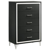 Tampa Furniture Outlet - Coaster - Lucia 5-drawer Bedroom Chest of Drawers Black - 224995