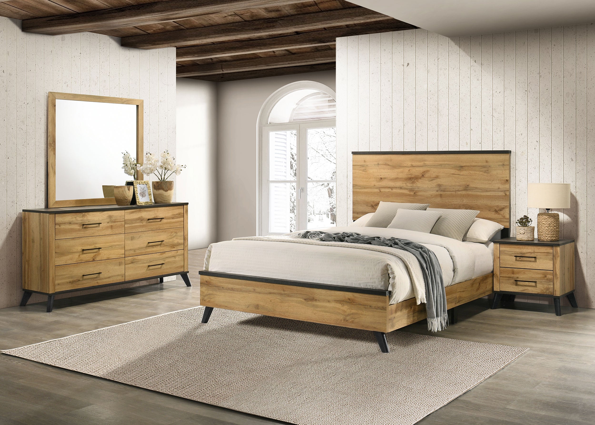 Tampa Furniture Outlet - Coaster - Kaywood 4-piece Full Bedroom Set Natural Pine - 225001F-S4