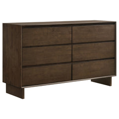Tampa Furniture Outlet - Coaster - Glenwood 6-drawer Dresser Cabinet Warm Brown - 225013