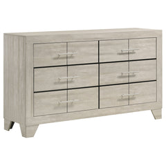 Tampa Furniture Outlet - Coaster - Trenton 6-drawer Bedroom Dresser Rustic Cream - 225063
