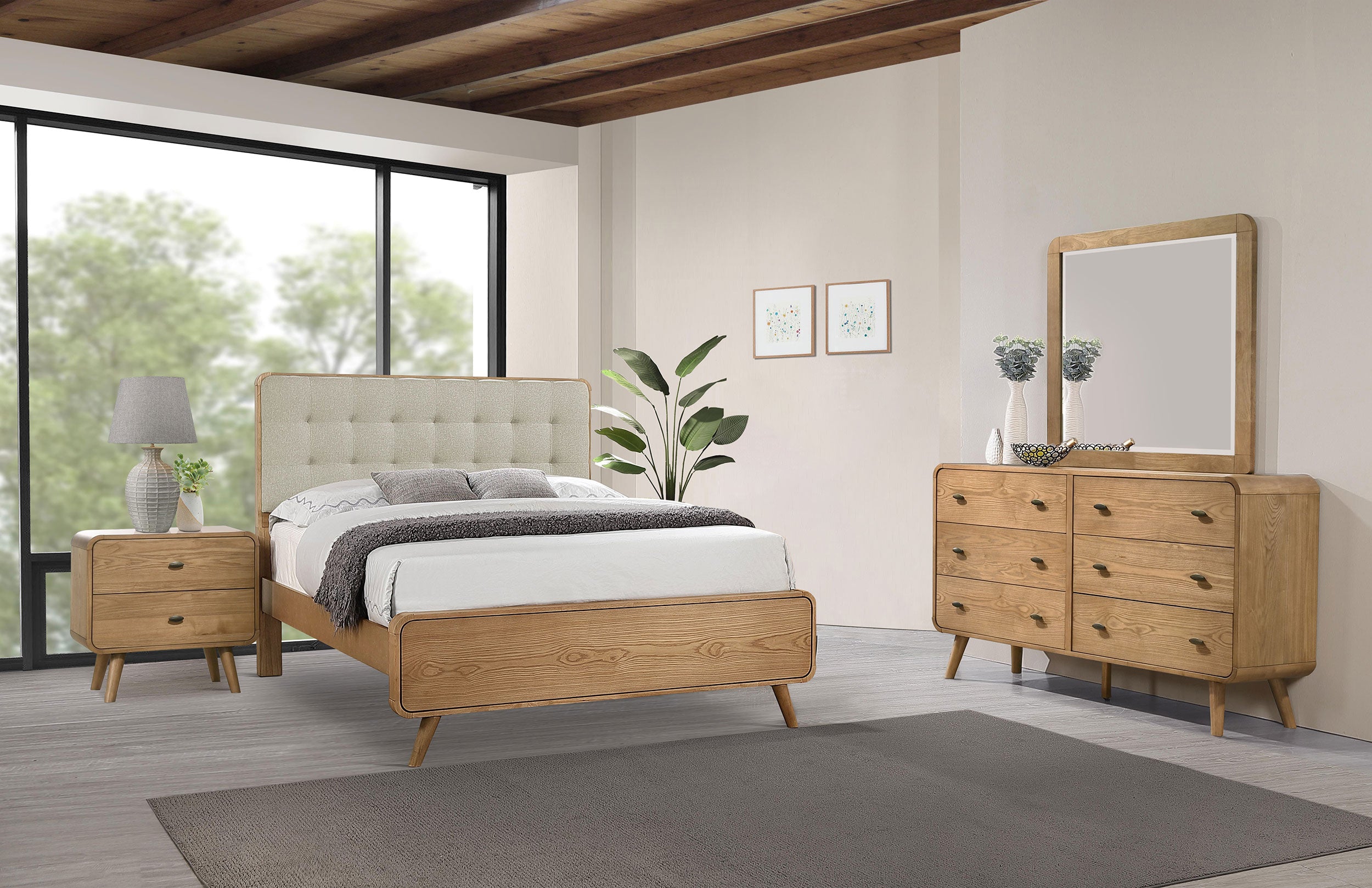 Tampa Furniture Outlet - Coaster - Robyn 4-piece California King Bedroom Set Light Ash - 225091KW-S4