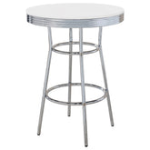 Tampa Furniture Outlet - Coaster - Retro Round 30-inch 1950's Bistro Pub Height Bar Table White - 2300