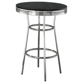 Tampa Furniture Outlet - Coaster - Retro Round 30-inch 1950's Bistro Pub Height Bar Table Black - 2405