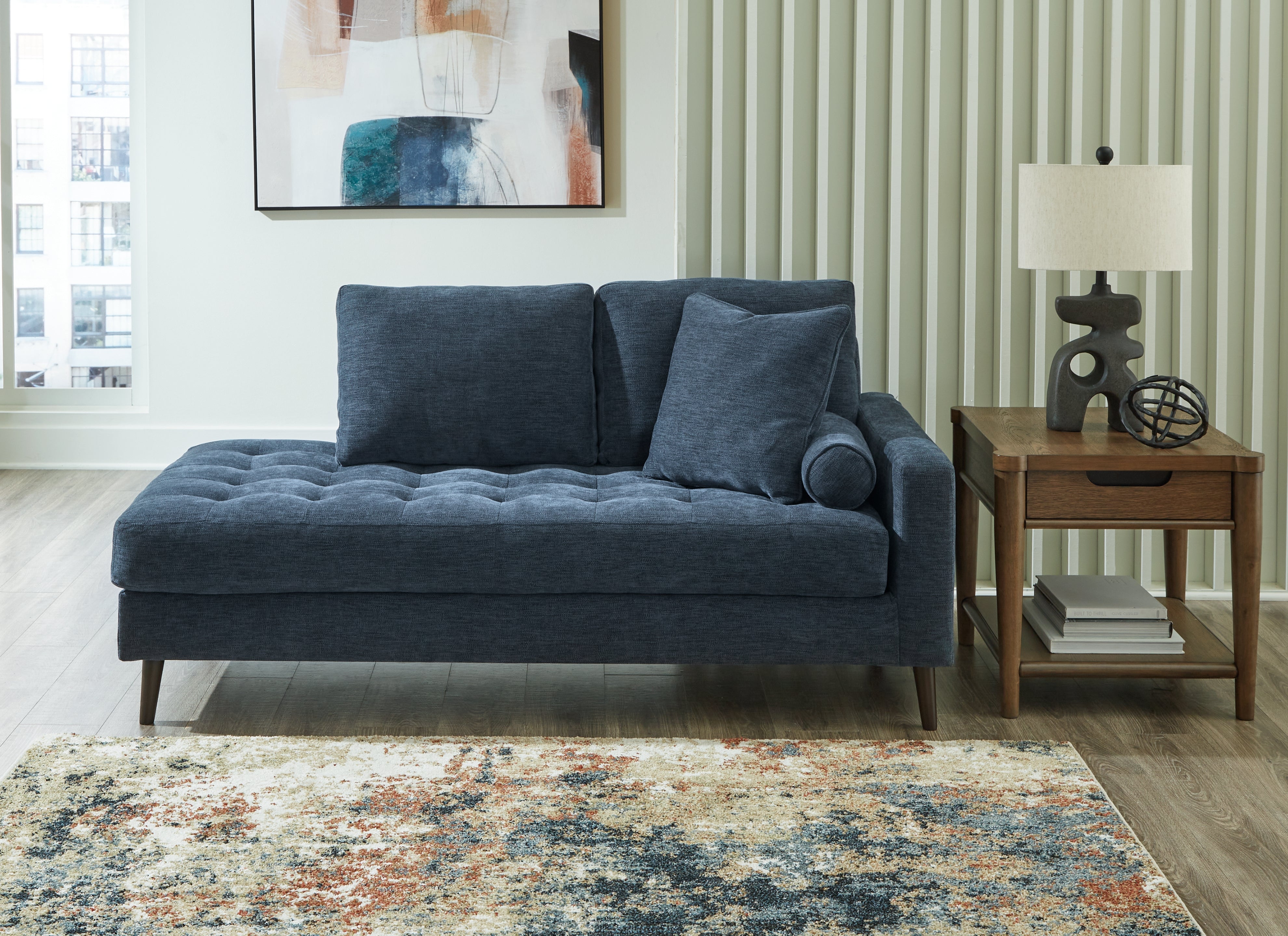 Tampa Furniture Outlet Lutz - Ashley Furniture - Bixler Living Room - RAF Corner Chaise / Navy - 2610617