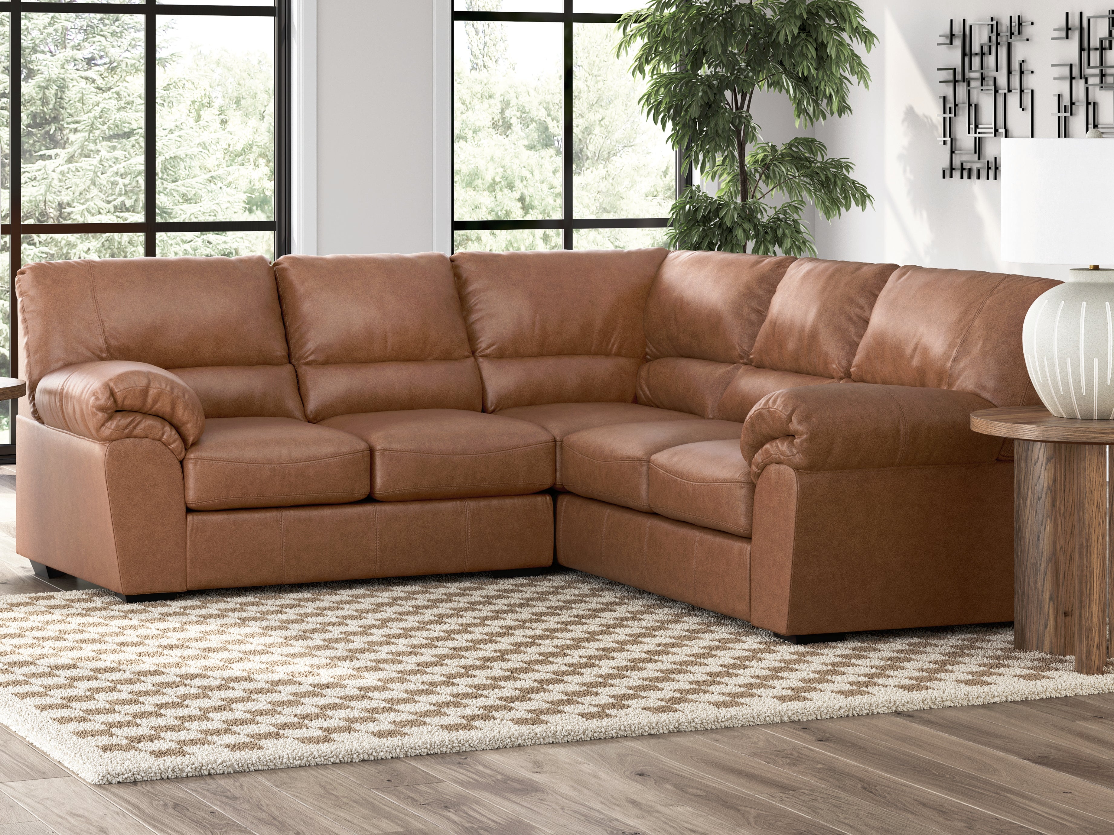 Tampa Furniture Outlet Lutz - Ashley Furniture - WillowBend Sectional - RAF 2-Piece Sectional / Caramel - PC27704S1