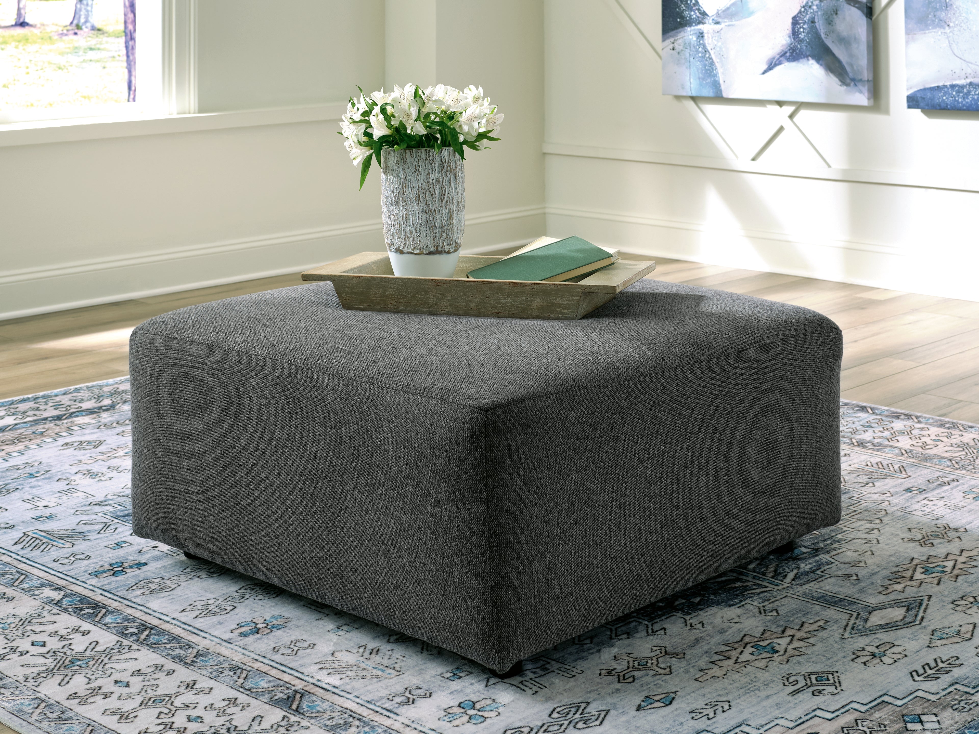 Tampa Furniture Outlet Lutz - Ashley Furniture - Edenfield Living Room - Oversized Accent Ottoman / Charcoal - 2900308