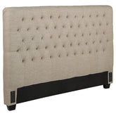 Tampa Furniture Outlet - Coaster - Chloe Upholstered California King Panel Headboard Oatmeal - 300007KWB1