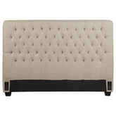 Tampa Furniture Outlet - Coaster - Chloe Upholstered Queen Panel Headboard Oatmeal - 300007QB1
