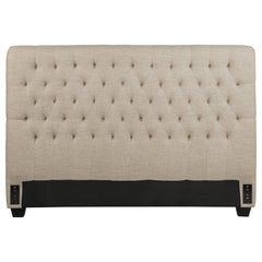 Tampa Furniture Outlet - Coaster - Chloe Upholstered Queen Panel Headboard Oatmeal - 300007QB1