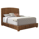 Tampa Furniture Outlet - Coaster - Laughton Banana Leaf Queen Panel Bed Amber - 300501Q