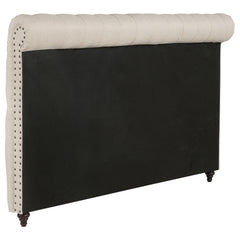 Devon 57-inch Upholstered Eastern King Headboard Beige