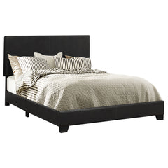 Tampa Furniture Outlet - Coaster - Dorian Faux Leather Upholstered Eastern King Panel Bed Black - 300761KE