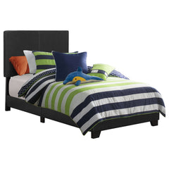Tampa Furniture Outlet - Coaster - Dorian Faux Leather Upholstered Twin Panel Bed Black - 300761T