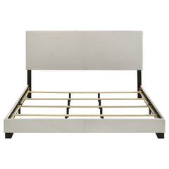 Dorian Fabric Upholstered Eastern King Panel Bed Cream