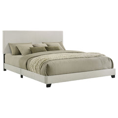 Tampa Furniture Outlet - Coaster - Dorian Fabric Upholstered California King Panel Bed Cream - 300852KW