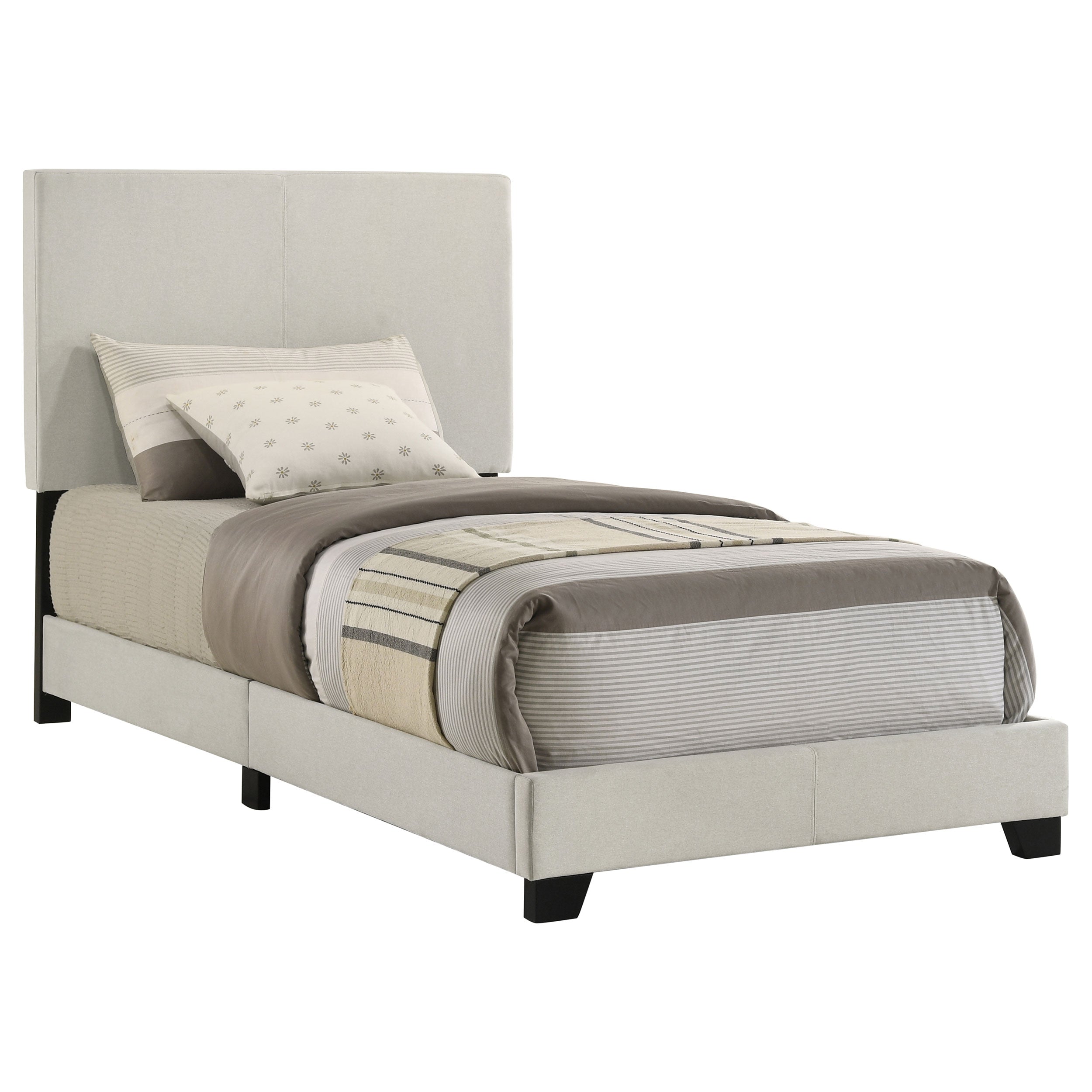 Tampa Furniture Outlet - Coaster - Dorian Fabric Upholstered Twin Panel Bed Cream - 300852T
