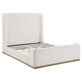 Tampa Furniture Outlet - Coaster - Nala Upholstered Queen Sleigh Bed Cream - 302046Q