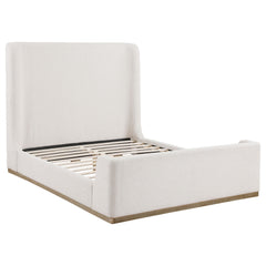 Tampa Furniture Outlet - Coaster - Nala Upholstered Queen Sleigh Bed Cream - 302046Q