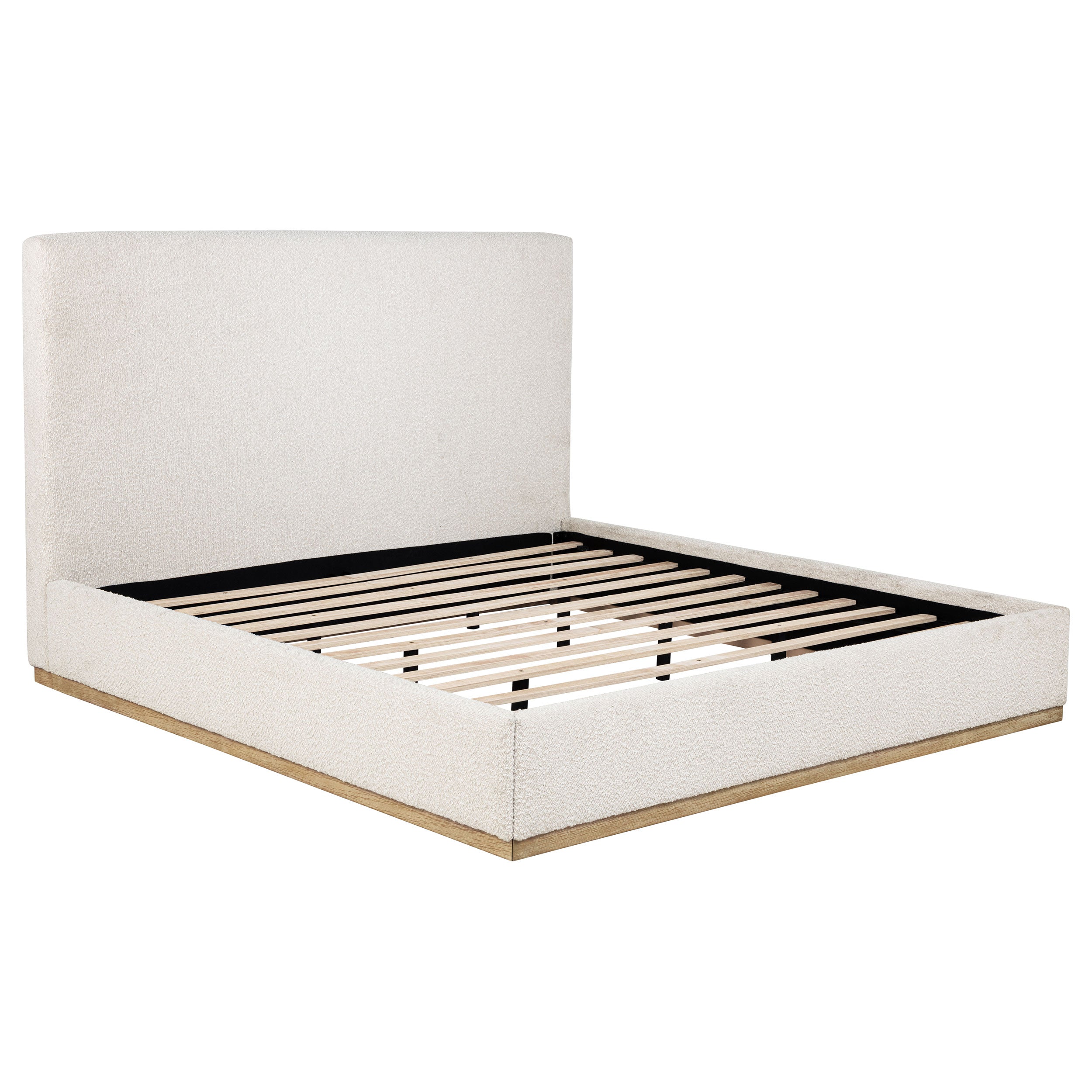 Tampa Furniture Outlet - Coaster - Knox Upholstered EASTERN KING Panel Bed Cream - 302053KE