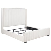 Tampa Furniture Outlet - Coaster - Natasha 65-inch Upholstered California King Bed Cream - 306051KW