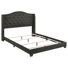 Tampa Furniture Outlet - Coaster - Sonoma Upholstered Eastern King Wingback Bed Grey - 310072KE