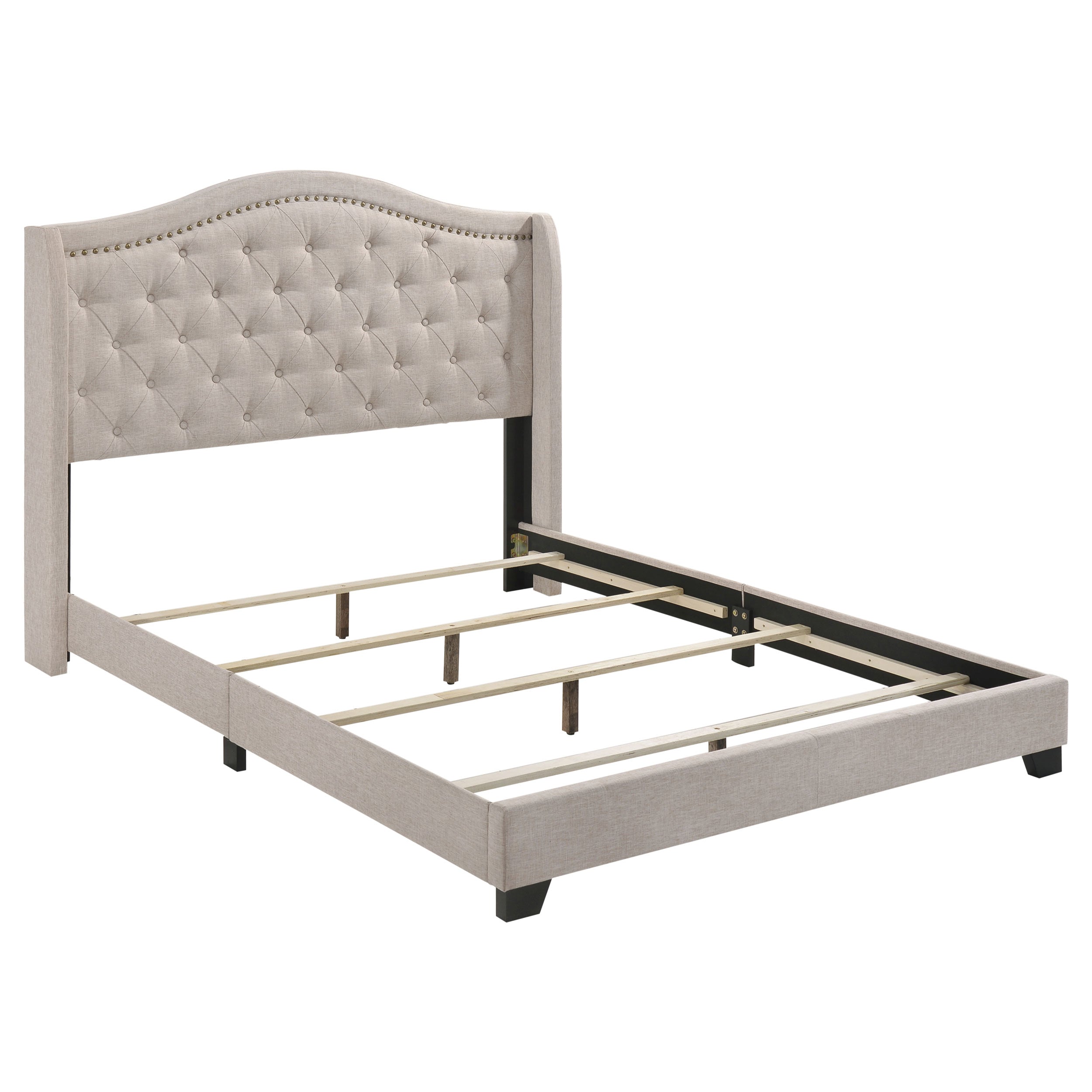 Tampa Furniture Outlet - Coaster - Sonoma Upholstered Full Wingback Bed Beige - 310073F