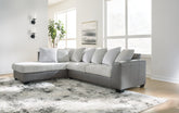 Tampa Furniture Outlet Lutz - Ashley Furniture - Clairette Court Sectional - RAF 2-Piece Sectional with Chaise / Alloy - 31503S1