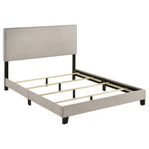 Tampa Furniture Outlet - Coaster - Boyd Upholstered Queen Panel Bed Ivory - 350051Q