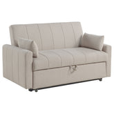 Tampa Furniture Outlet - Coaster - Portland Boucle Upholstered Sleeper Sofa Bed Latte - 350142