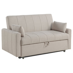 Tampa Furniture Outlet - Coaster - Portland Boucle Upholstered Sleeper Sofa Bed Latte - 350142
