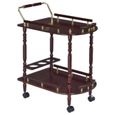 Tampa Furniture Outlet - Coaster - Palmer 2-tier Rectangular Wood Bar Cart Merlot - 3512