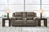 Tampa Furniture Outlet Lutz - Ashley Furniture - Laresview Living Room - DBL Rec Loveseat w/Console / Fossil - 3720394