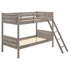 Tampa Furniture Outlet - Coaster - Ryder Wood Twin Over Twin Bunk Bed Weathered Taupe - 400818