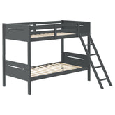 Tampa Furniture Outlet - Coaster - Littleton Wood Twin Over Twin Bunk Bed Grey - 405051GRY