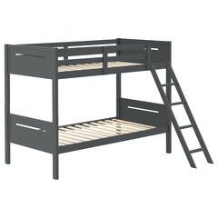 Tampa Furniture Outlet - Coaster - Littleton Wood Twin Over Twin Bunk Bed Grey - 405051GRY