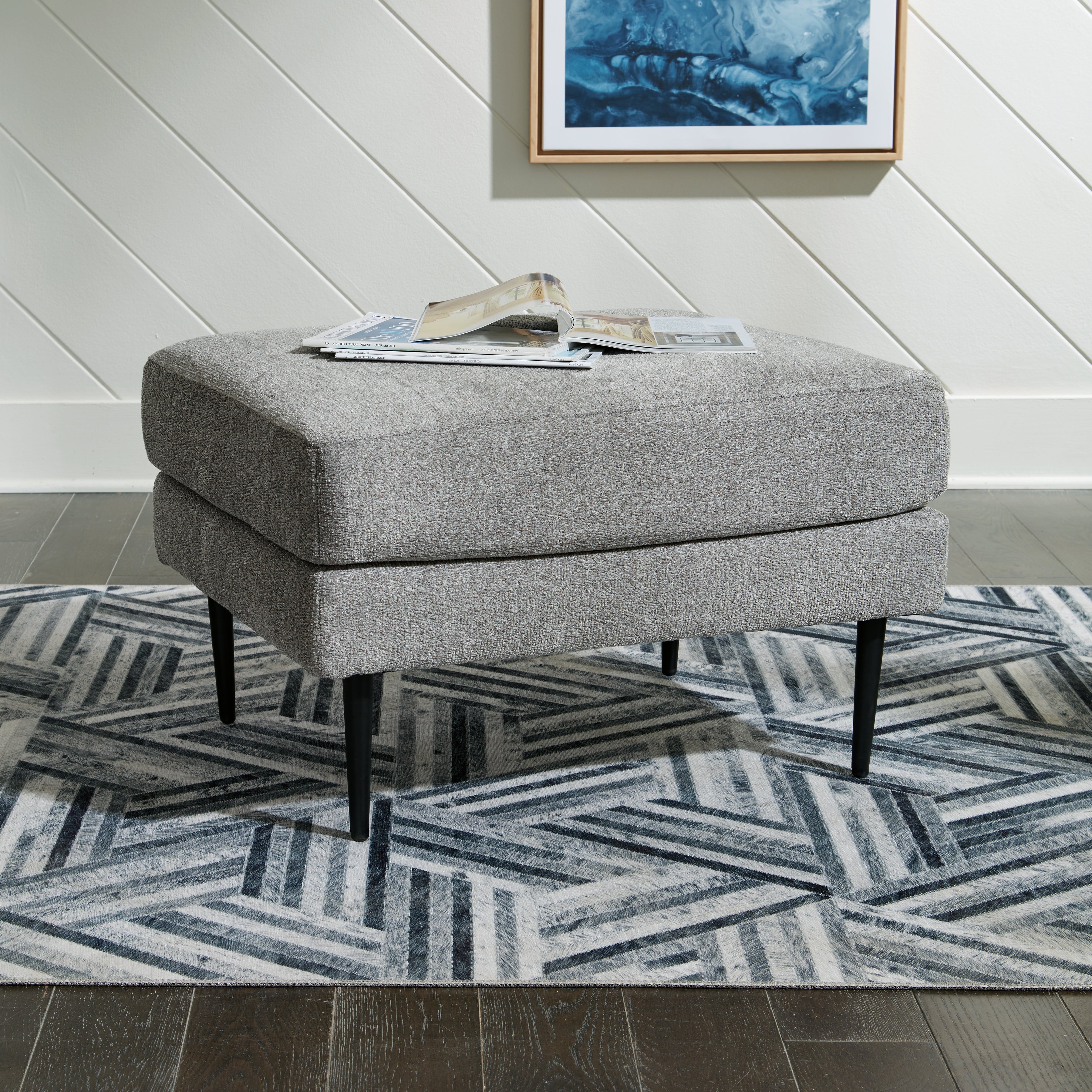 Tampa Furniture Outlet Lutz - Ashley Furniture - Hazela Living Room - Ottoman / Charcoal - 4110214