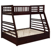 Tampa Furniture Outlet - Coaster - Ashton 2-drawer Wood Twin Over Full Bunk Bed Cappuccino - 460184